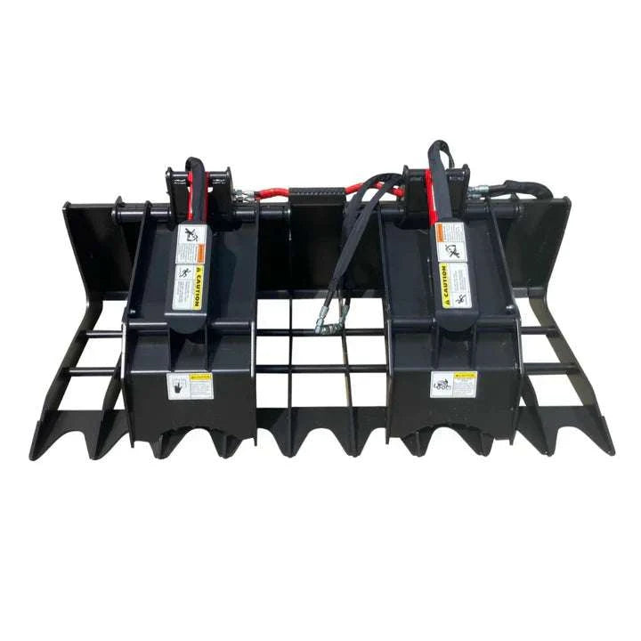 Lowe G-84A Skid Steer Grapple with quick attach, heavy-duty performance, and 40" grapple opening for secure material handling.