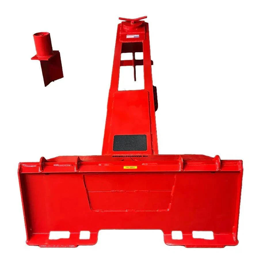 TM Pro 2 Wood Splitter 30" Skid Steer with window in beam for alignment, single and 4-way wedge, made in USA.