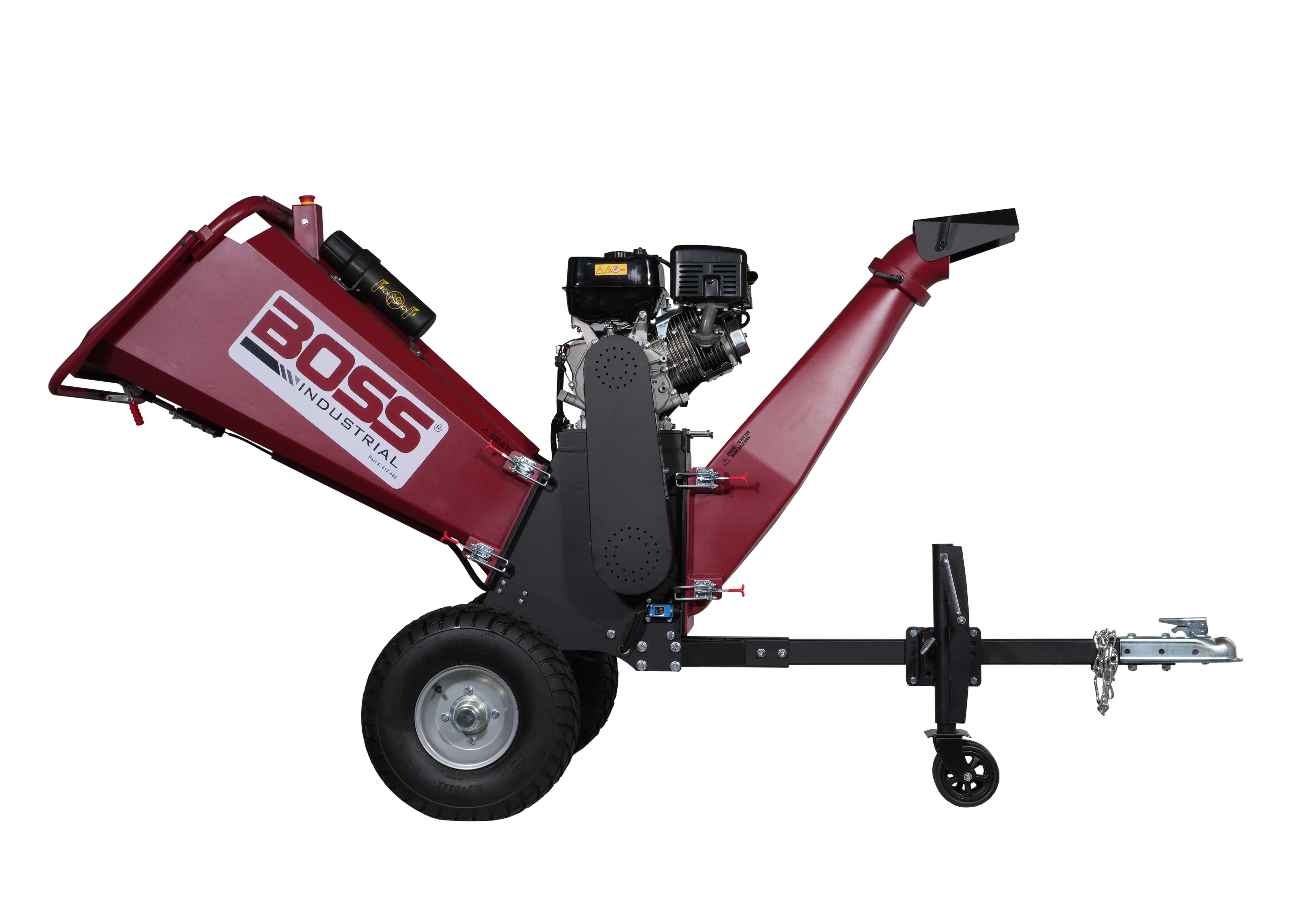 Boss Industrial 6-inch gas chipper shredder with electric start, featuring a Briggs & Stratton engine.