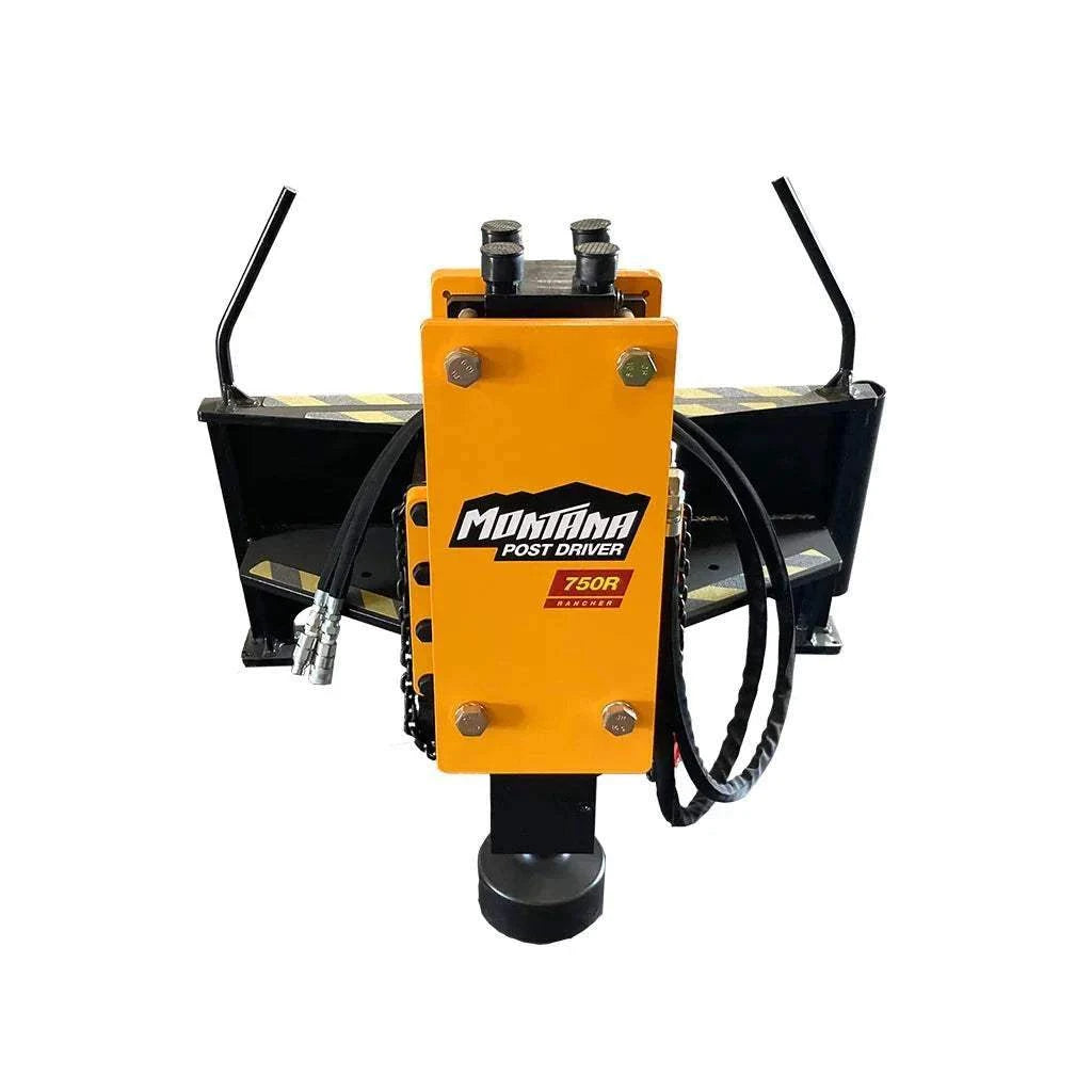 Montana Post Drivers 750R Model, high-performance fence-building solution with versatile tool options and universal skid steer mount.