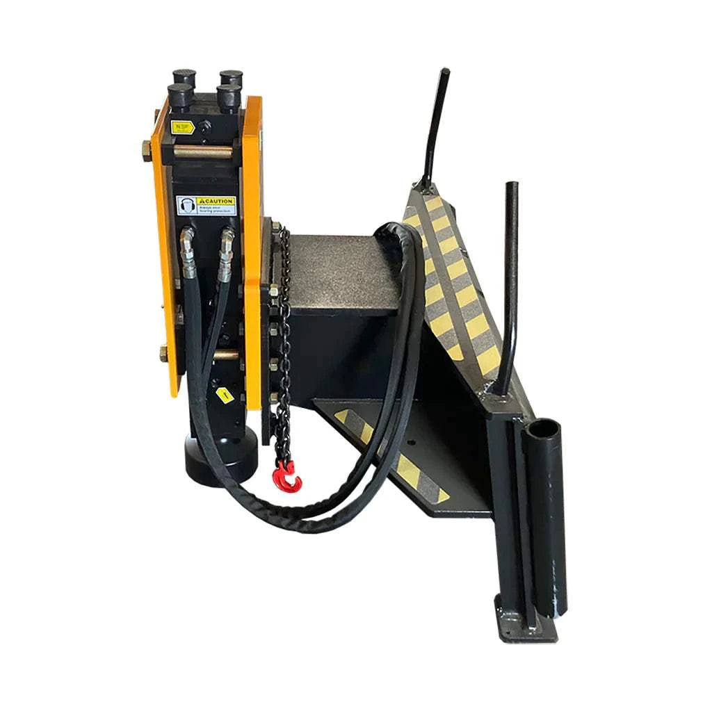 Montana 750R Post Driver with universal skid steer quick attach mount, offering high-performance fence-building capabilities.