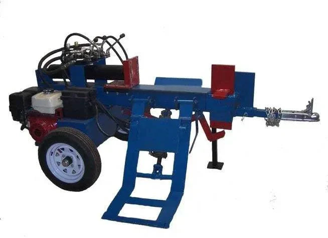 Horizontal 34-ton log splitter with 13 HP Honda GX engine, electric start, and hydraulic system.